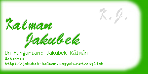kalman jakubek business card